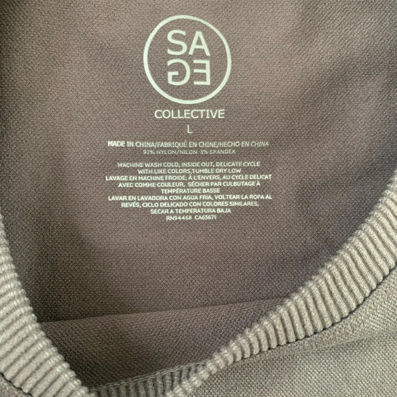 Sage Collective Mesh Boxy Seamless Tank - Size L - Shark - NWT - Picture 5 of 9